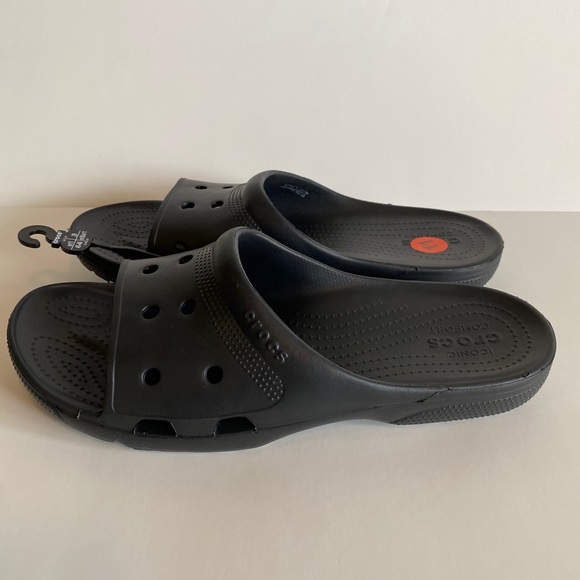 Crocs Slides Black M11 W13 - Picture 1 of 5